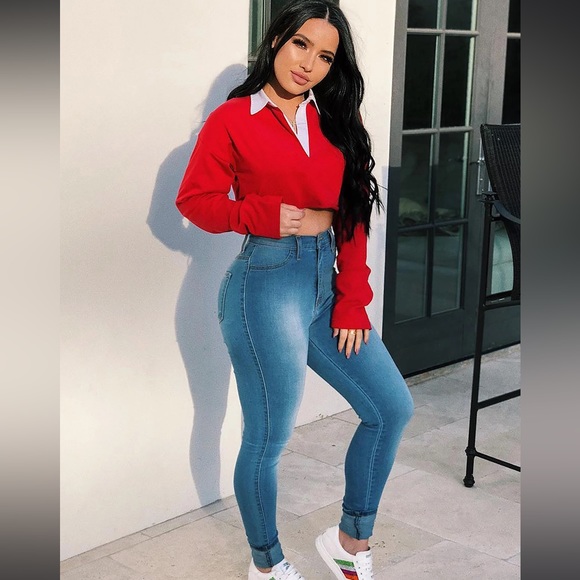 Classic High Waist Skinny Jeans- Medium Blue Wash 👖 - Picture 3 of 12